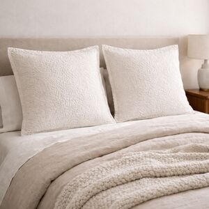 Pottery Barn Quilted Euro Shams , 30” x 30”  Heavy Cotton Made in Portugal